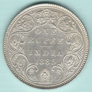 British India 1885 Victoria Empress One Rupee Ex Rare Coin