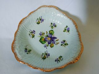 Vintage Antique Crown Ducal A.  G.  R Violets Pin Dish Bowl Plate Floral Rd.  30772