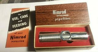 Vintage Nimrod Rare Pipeliter Pipe Lighter With Box