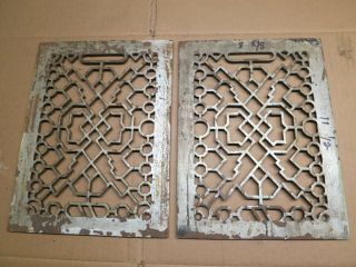 2 Cast Iron Vent Covers Victorian Wall/floor Matching Pair 11 1/2 X 5 5/8