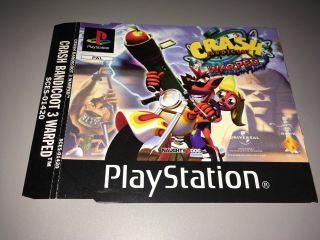 Crash Bandicoot 3 Warped Pal Display Cover Promo Ps1 Playstation Rare