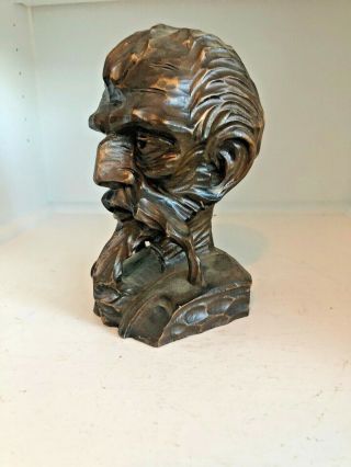 Vintage Carved Wood Don Quixote Bust 8 1/2 " Tall