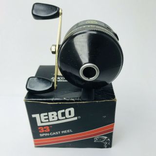 Vintage Rare Zebco 50 Classic Black Spincasting Fishing Reel Tacckle