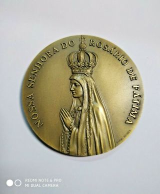 Rare Bronze Medal Our Lady Of Fatima Apparitions - Cabral Antunes Sc.