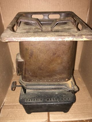 Vintage UNION Sad - Iron Heater Gardner,  Mass.  Antique Kerosene Oil Warmer Stove 3