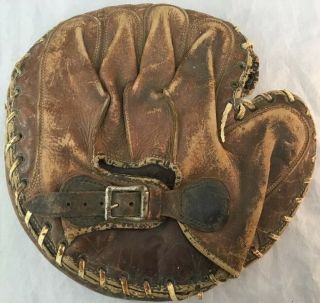 Antique Vintage Baseball Glove Catchers Mitt Simmons Scoop Model No.  Cms