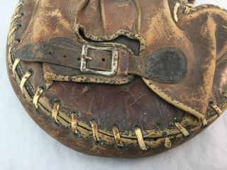 antique vintage baseball glove Catchers mitt Simmons Scoop Model No.  CMS 2