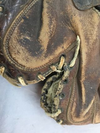 antique vintage baseball glove Catchers mitt Simmons Scoop Model No.  CMS 3