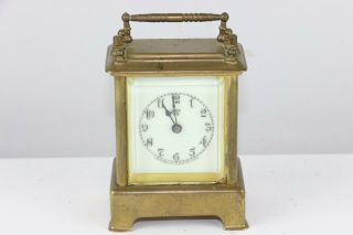 Antique Waterbury Brass Carriage Alarm Clock - Only