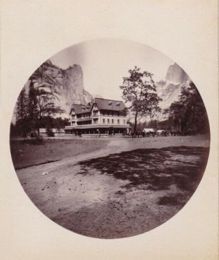 Very Rare Albumen Kodak Round From A West Album Yosemite Hotel
