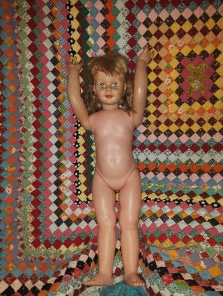 Vintage Patti Playpal Type Doll.  Uneeda 35 Inches In Need Of Tlc