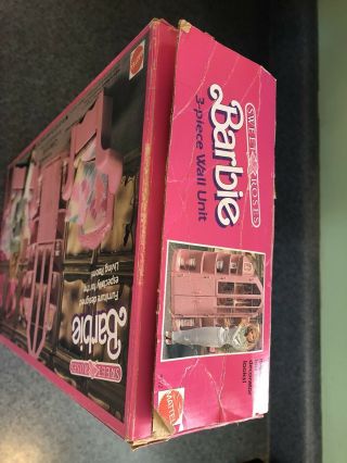 Vintage 1987 Barbie Sweet Roses 3 Piece Wall Unit Almost Complete 4772 3