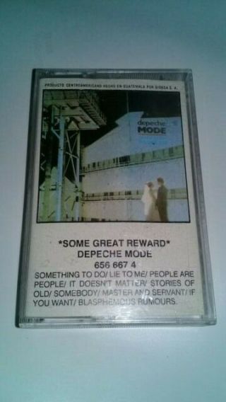 Very Rare Depeche Mode - Some Great Reward Cassette Guatemala Press By Dideca