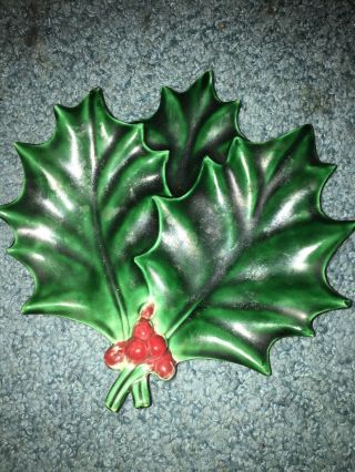 Vintage Lefton Japan 1950s Christmas Holly Berry Bundle Ceramic Rare Piece