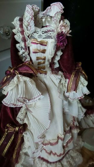 GORGEOUS Antique STYLE Flowing GOWN DRESS for VINTAGE Artist Antique LADY DOLLS 3