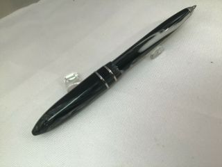Stipula Model T Black Grey White Swirl Celluloid Ballpoint Pen Rare (jlc)