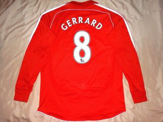 Rare Liverpool 8 Gerrard Long 2006 Adidas M Home Shirt Jersey 06