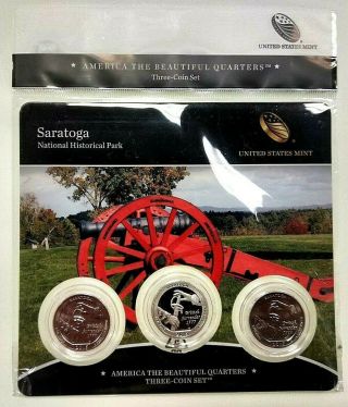 Atb 2015 Saratoga York Ny Three 3 Coin Set P D S Set Rare