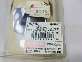 Kyosho MINI - Z Body Ford TAURUS White Body set MZN75 Very Rare 3