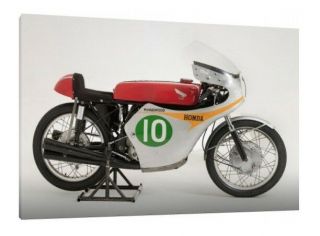 Mike Hailwood Large Canvas 30x20 Very Rare 1961 Honda Rc - 162 Framed Picture