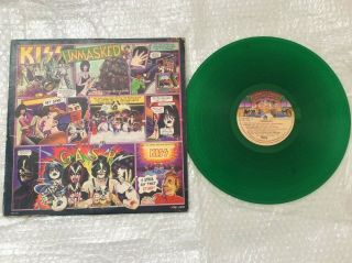 Kiss Unmasked Mexico Green Lp Translucent Color Mexican Mega Rare Holy Grail