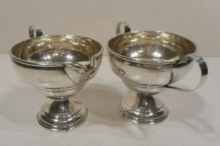 Vintage Weighted Sterling Silver Creamer And Sugar Bowl 175.  7 Grams
