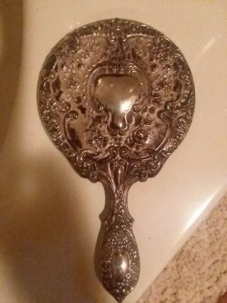 Antique Gorham Sterling Silver Art Nouveau Hand Vanity Mirror