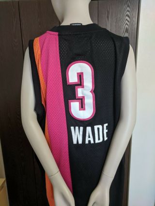 Reebok Hardwood Classics Dwayne Wade Miami Heat Jersey Floridians Large Rare