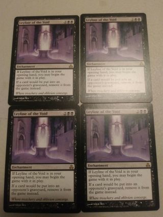 Mtg 4x Leyline Of The Void Nm Guildpact Rare Black Enchantment Playset