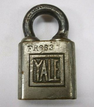 Antique Yale & Towne Mfg Co Small Trunk Lock Padlock - No Key