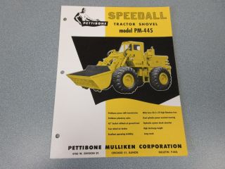Rare Pettibone Speedall Pm - 445 Tractor Shovel Sales Sheet