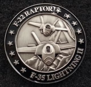 Rare F - 22 Raptor F - 35 Lightening Lockheed Martin 5th Generation Challenge Coin