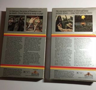 Chuck Norris Missing In Action 1 & 2 RARE Big Box VHS MGM Big Box Cannon Films 3