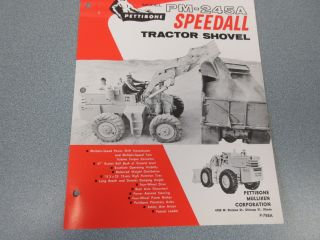 Rare Pettibone Speedall Pm - 245a Tractor Shovel Sales Sheet