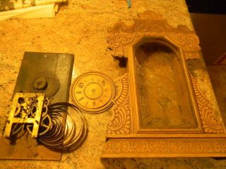 Antique The E Ingraham & Co Gingerbread Clock Case Movement Glass Etc