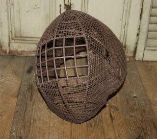 Antique Vintage Metal Wire Fencing Mask Helmet / Medieval