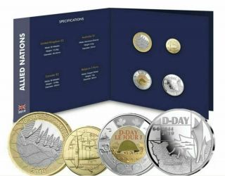 75th Anniversary Of D - Day 2019 Uncirculated 4 Coin Pack Unc Very Rare