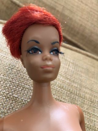 Vintage 1966 Mattel Barbie Doll African American Twist & Turn Black Eyelashes