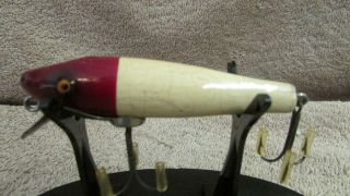 Vintage Paw Paw Wooden Fishing Lure - 3 1/4 " Long - Red/white (p 25)