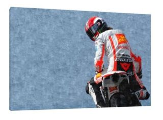 Marco Simoncelli Large 30 " X 20 " Very Rare Moto Gp Honda Framed Picture Canvas