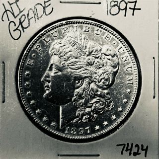 1897 Morgan Silver Dollar Coin 7424 Rare Estate
