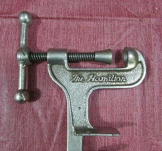 Rare The Hamilton Nickel Plated Cast Iron Nutcracker Table Clamp Screw S/H 2