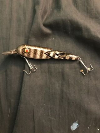 Vintage Gen - Shaw Bait Co.  " The Gen - Shaw " Double Jointed Lure In Cond