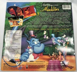 ' ALLADIN ' A Walt Disney Classic Stereo Laserdisc Digital Sound Rare 2