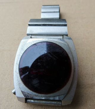 Silver Colored Led Watch Vintage 1970 