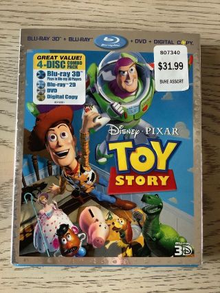 Disney Toy Story 3d Blu - Ray/dvd/digital 4 - Disc Set Rare Fast
