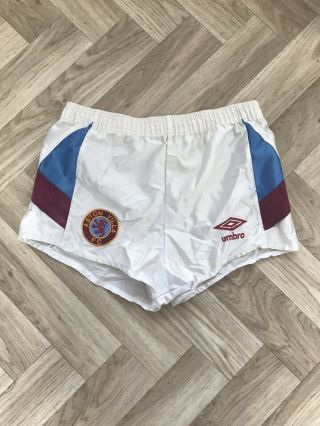 Rare Vintage Aston Villa Football Shorts 1990 1991 1992 Umbro 24”
