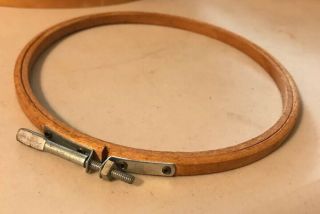 Vtg Monarch 6 Inch Round All Wood Embroidery Hoop Euc - Rare 1/4” Width Estate
