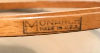 Vtg MONARCH 6 inch round all wood embroidery hoop EUC - RARE 1/4” WIDTH Estate 2