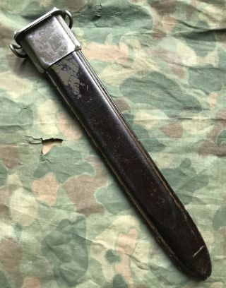 Rare Wwii Us Army Cut Down Detroit Gasket M1 Garand Bayonet Scabbard Lazy S Good